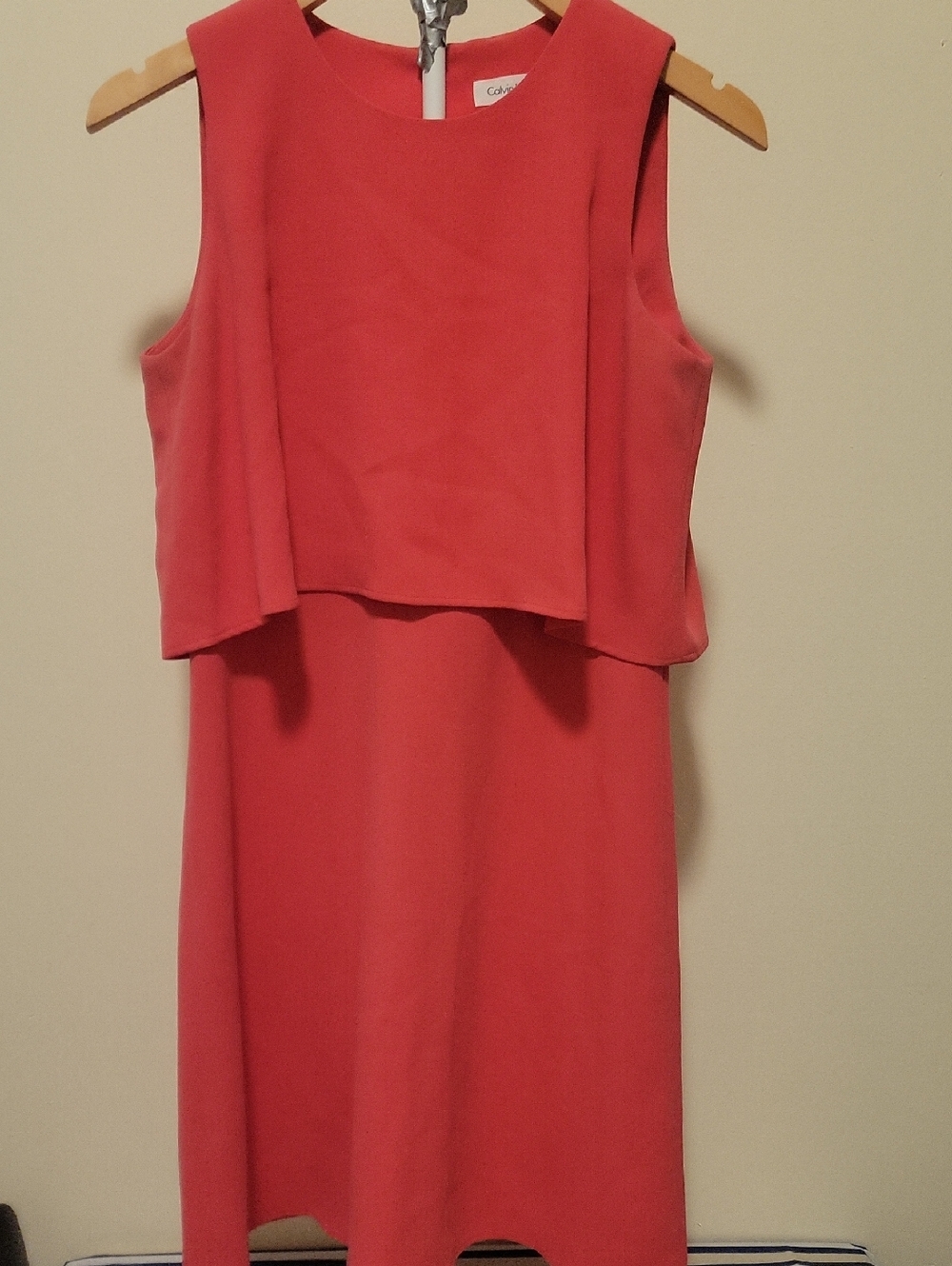 Calvin Klein Coral-Pink Sleeveless Shift Dress